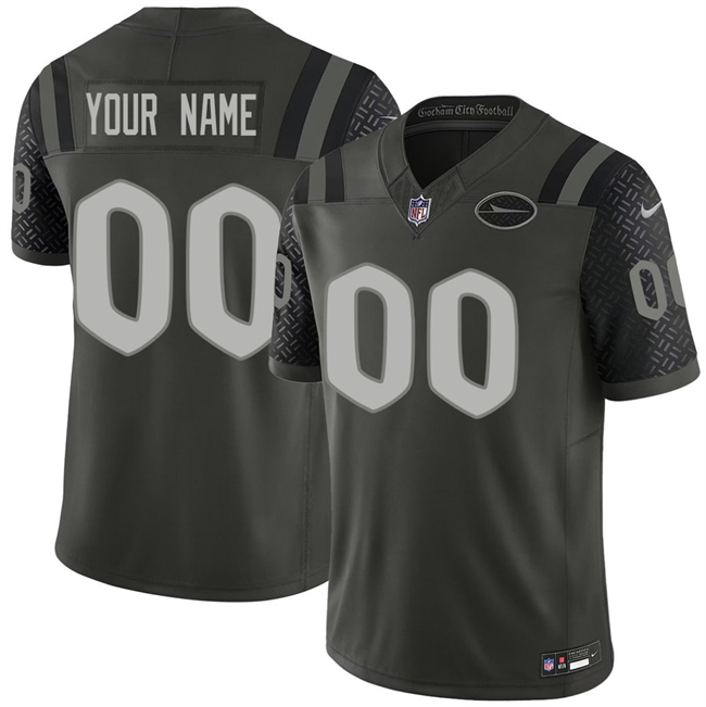 Youth Black New York Jets Active Player Custom 2025 F.U.S.E. “Rivalries” Vapor Limited Stitched Football Jersey